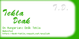 tekla deak business card